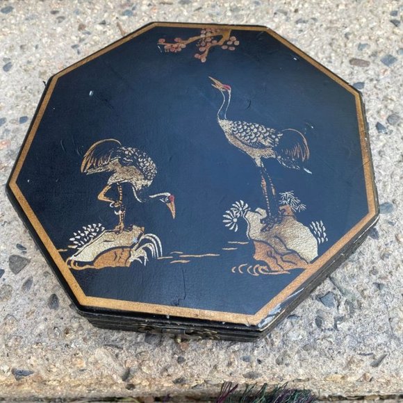 Vintage Mid Century Crane Chinese Gold Compass - Picture 1 of 7